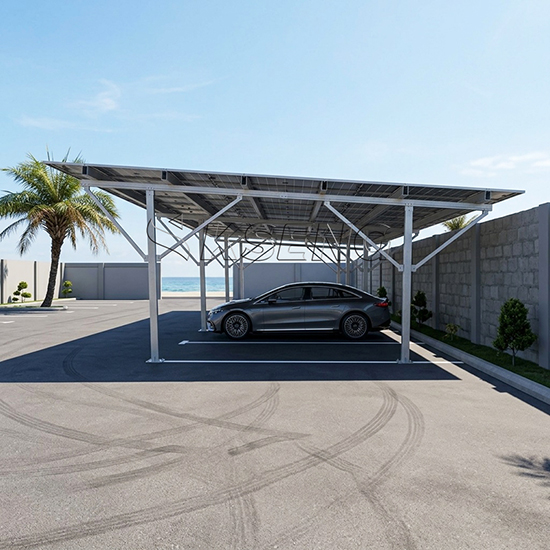 Durable Solar Panel Carport System combining vehicle shading functionality with efficient photovoltaic energy production