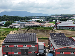 Solución para sistemas de montaje de techos con paneles solares de 68 kW en Corea