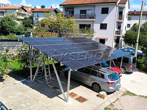 Proyecto de marquesina solar de aluminio de 10 kW en Croacia